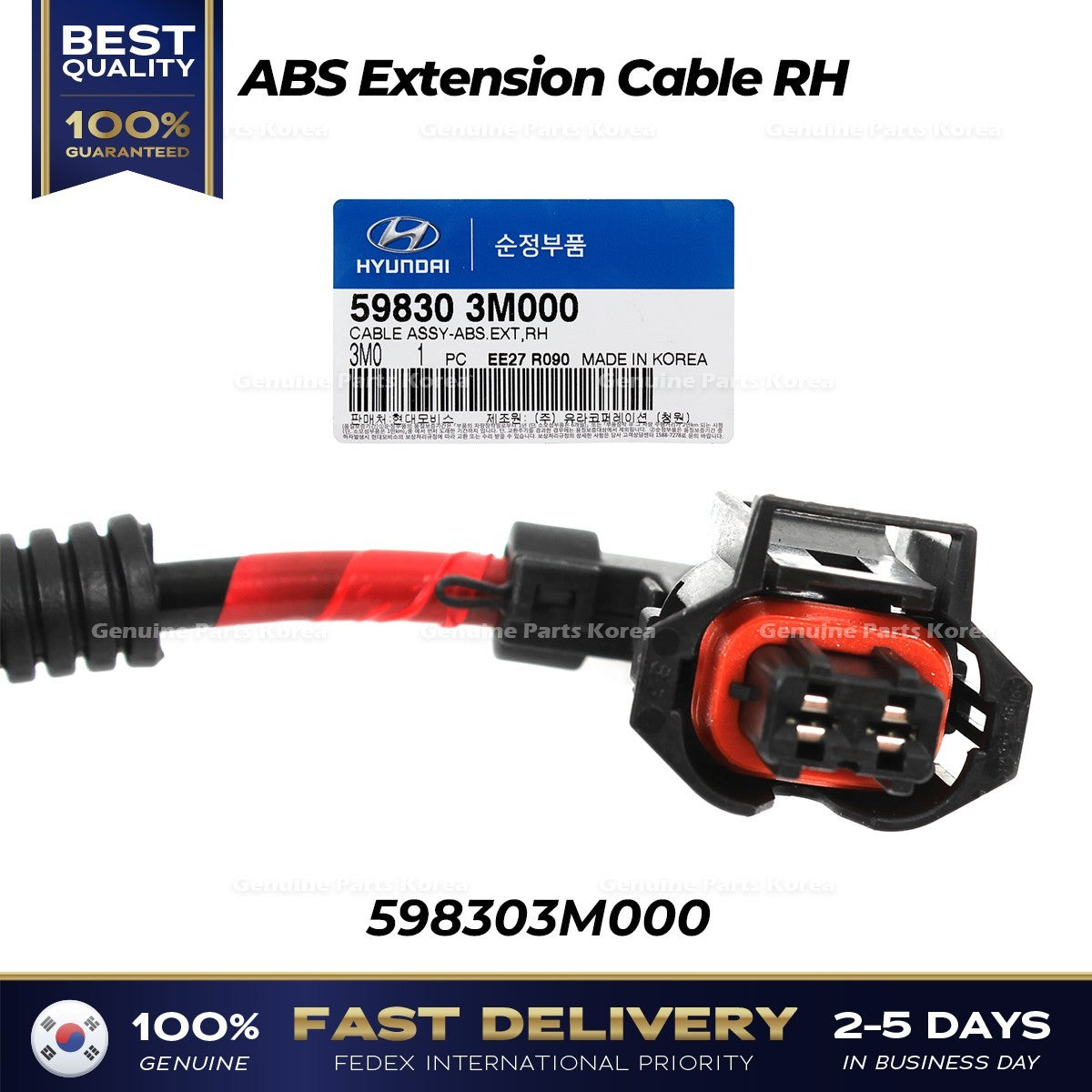 Genuine ABS Extension Cable RH 598303M000 for Hyundai Equus Kia K900