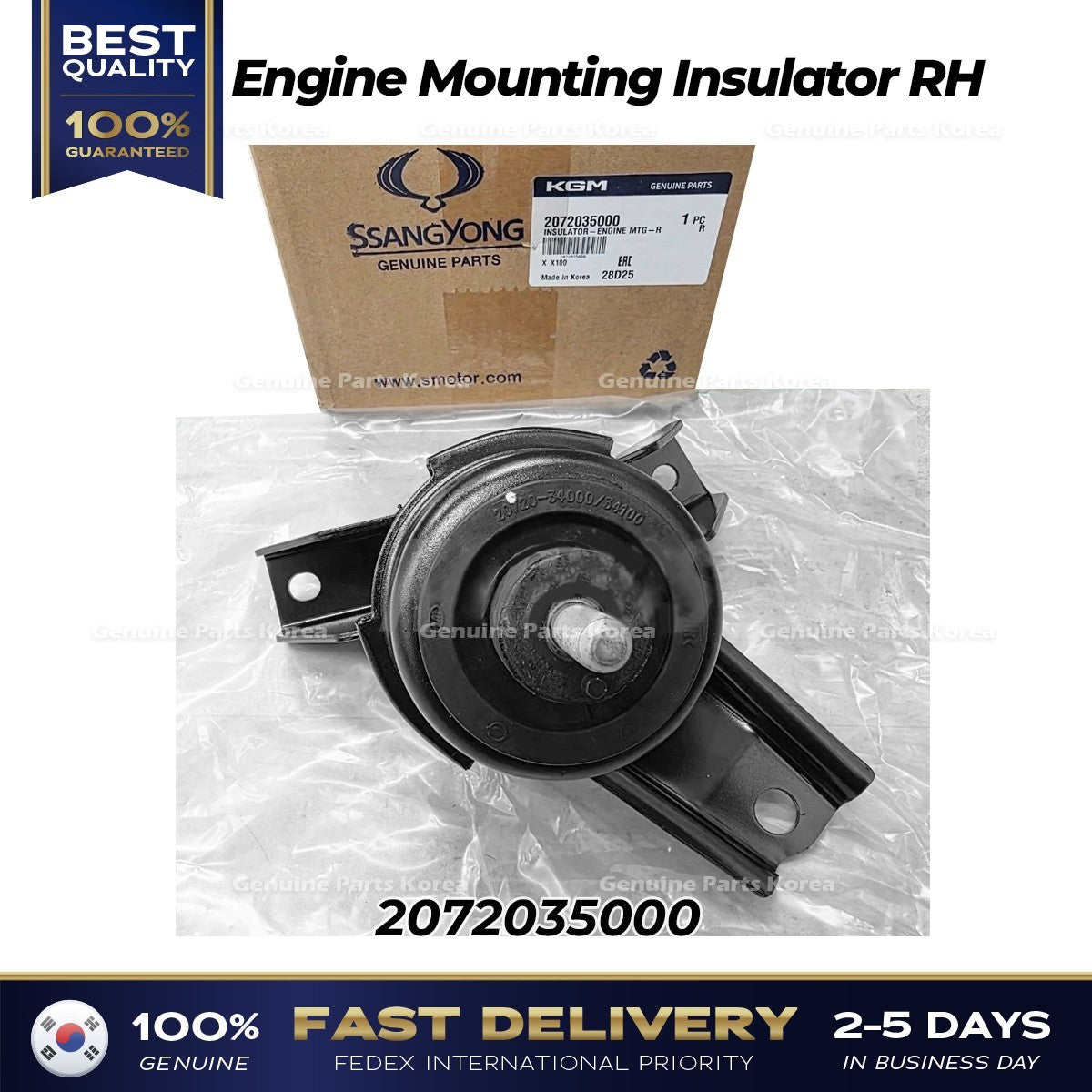 Genuine Engine Mounting Insulator RH 2072035000 for Ssangyong Tivoli