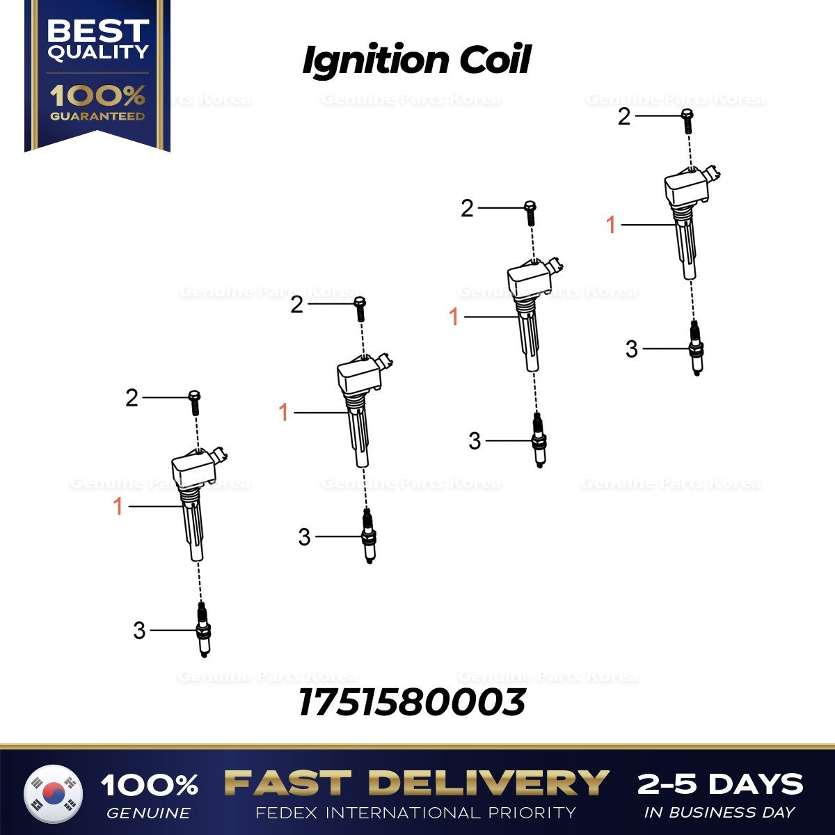 Genuine Ignition Coil 1751580003 for Ssangyong Tivoli