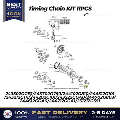 Genuine Timing Chain KIT 11PCS for Kia Sportage