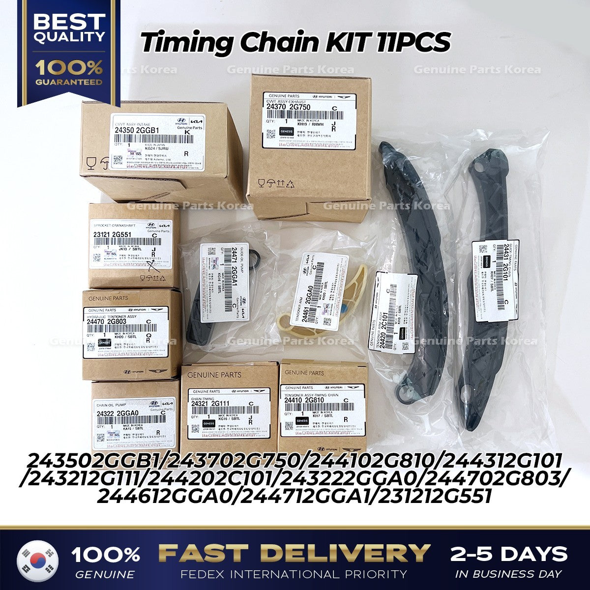 Genuine Timing Chain KIT 11PCS for Kia Sportage