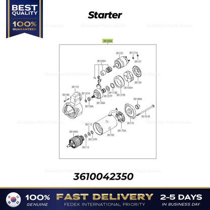 Genuine Starter 3610042350 for Hyundai H1 H100 Porter II