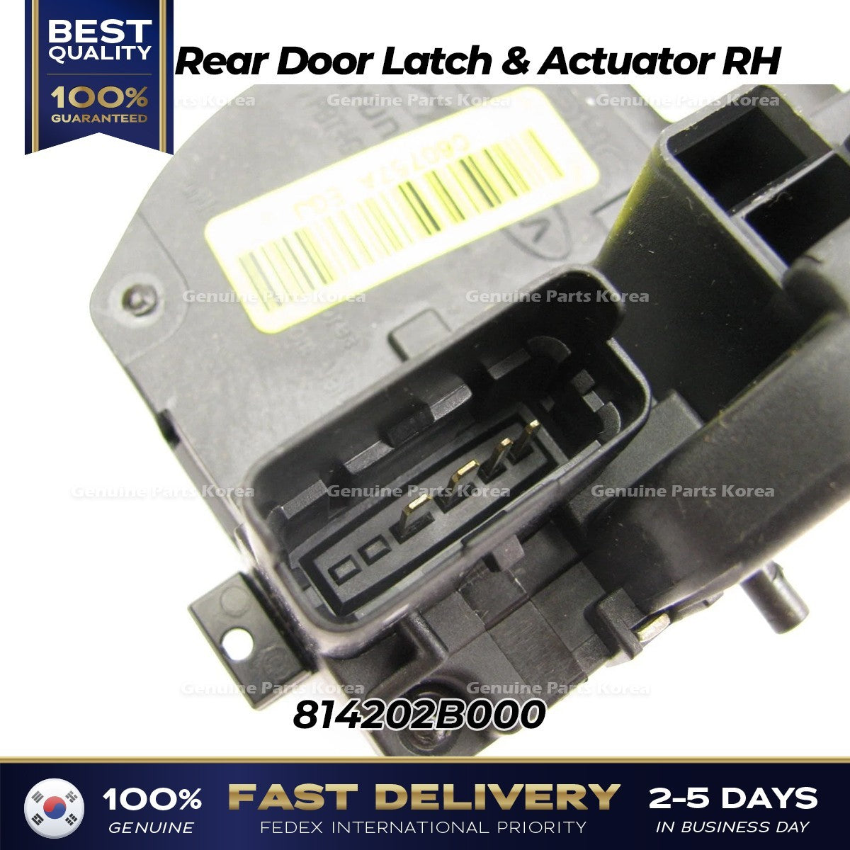 Genuine Rear Door Latch & Actuator RH 814202B000 for Hyundai Santa Fe