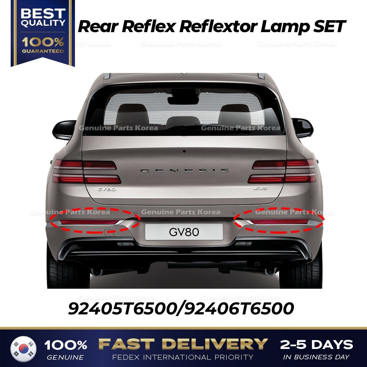 Genuine Rear Reflex Reflextor Lamp SET 92405T6500 92406T6500 for Genesis GV80