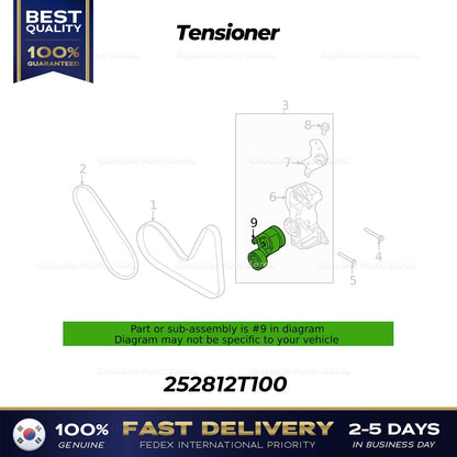 Genuine Tensioner 252812T100 for Hyundai Genesis G80 G70 GV80 GV70