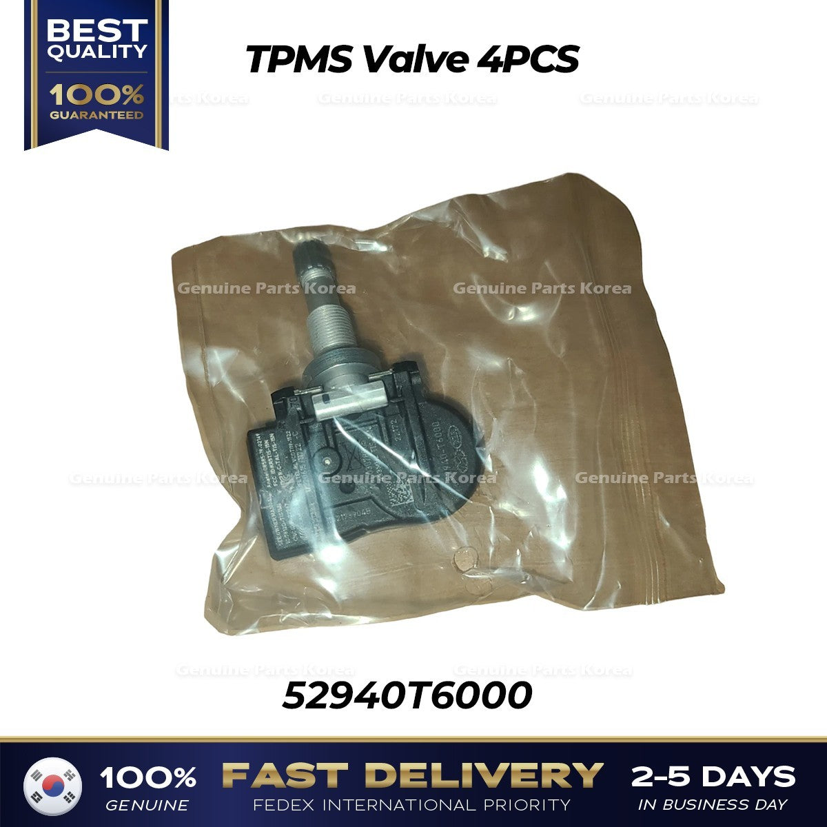 Genuine TPMS Valve 4PCS 52940T6000 for Hyundai Genesis G80 GV70 GV80
