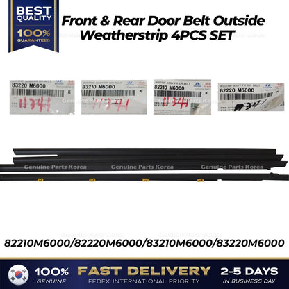 Genuine Front & Rear Door Belt Outside Weatherstrip 4PCS SET for Kia Forte