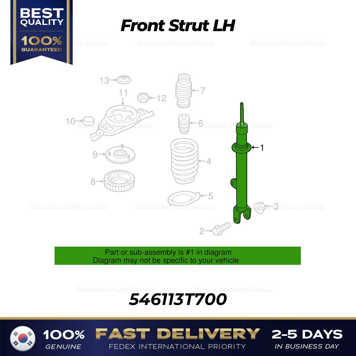 Genuine Front Strut LH 546113T700 for Kia K9