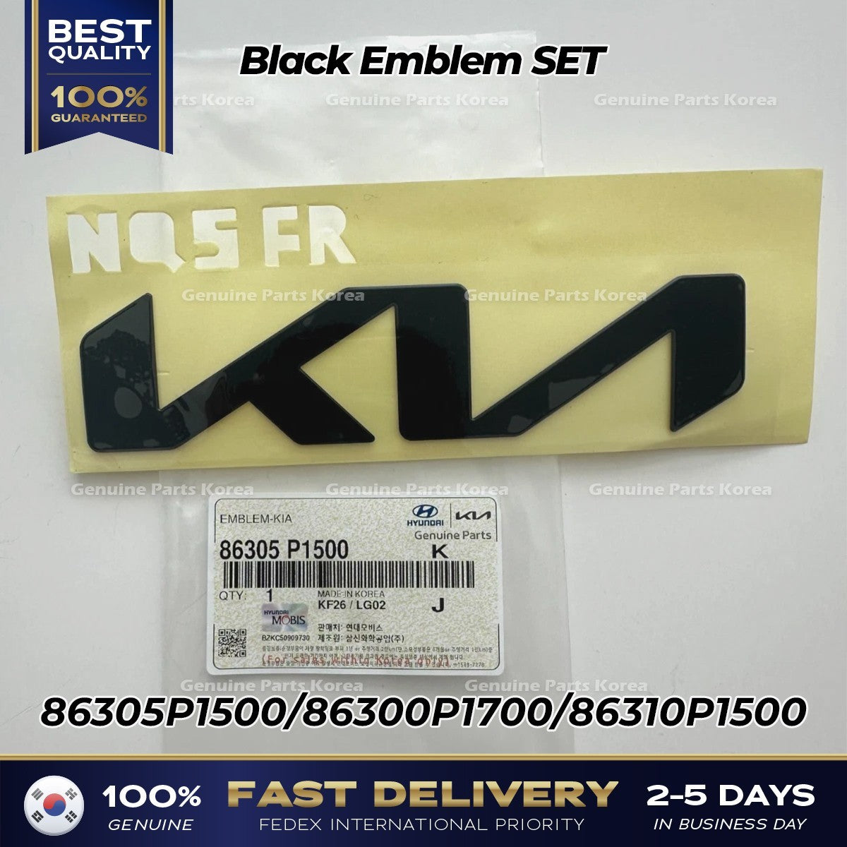 Genuine Black Emblem SET 86305P1500 86300P1700 86310P1500 for Kia Sportage