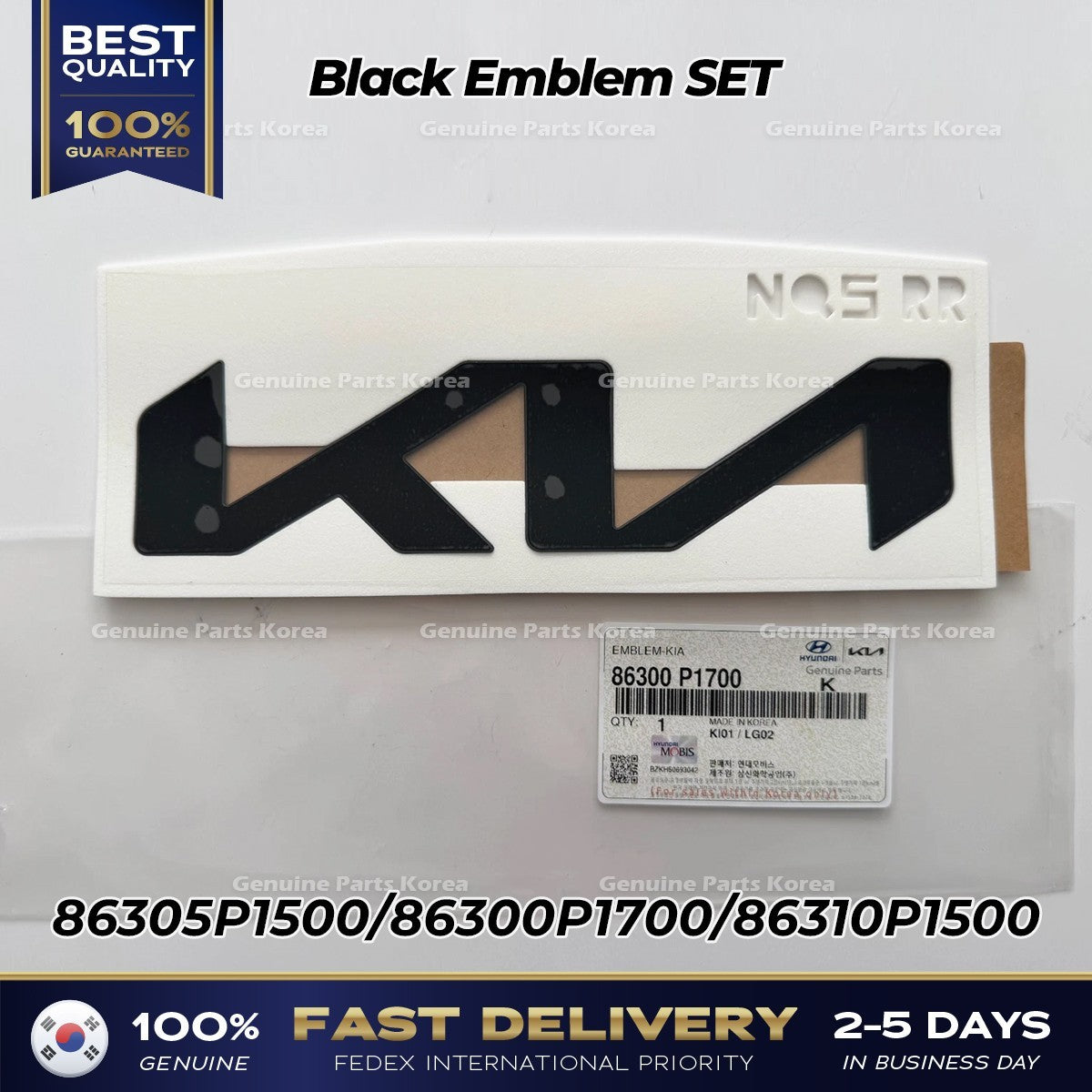 Genuine Black Emblem SET 86305P1500 86300P1700 86310P1500 for Kia Sportage