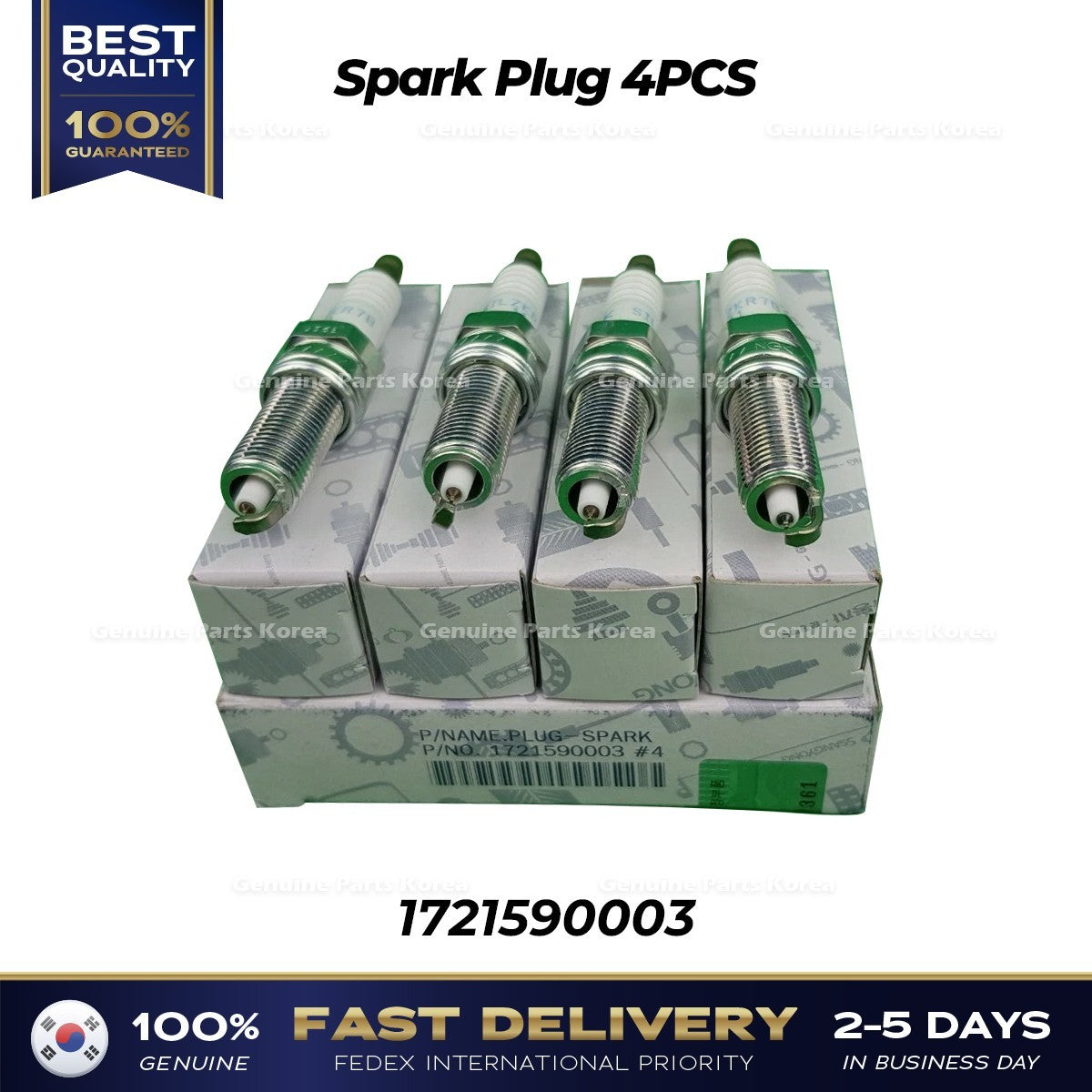 Genuine Spark Plug 4PCS 1721590003 for Ssangyong Tivoli