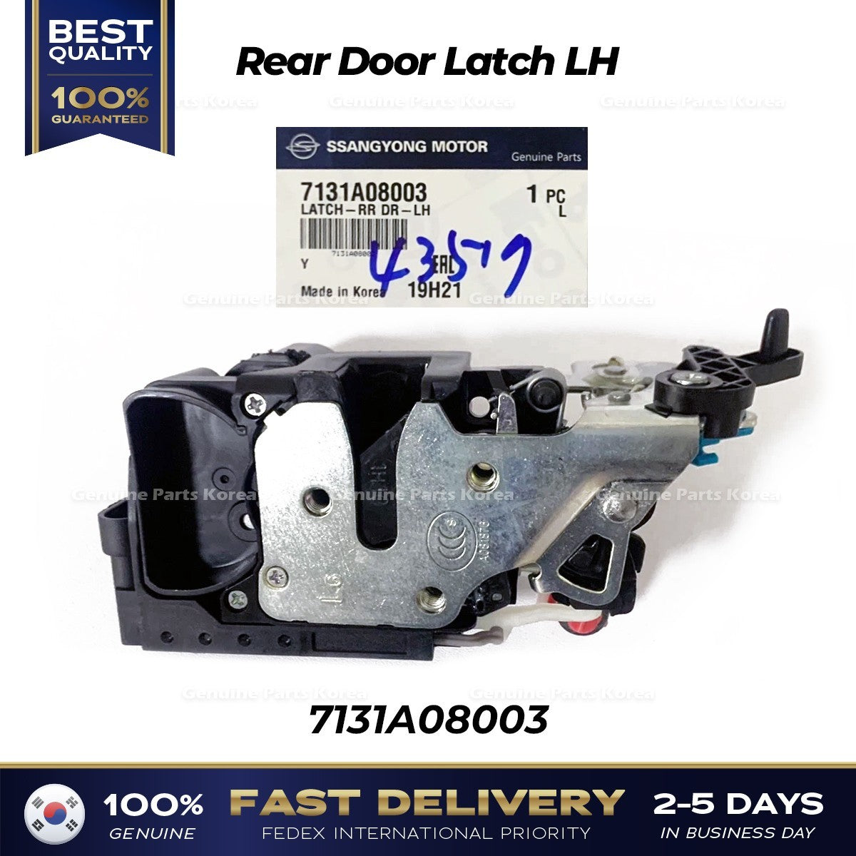 Genuine Rear Door Latch LH 7131A08003 for Ssanngyong Rexton