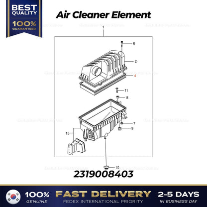 Genuine Air Cleaner Element 2319008403 for Ssangyong Rexton