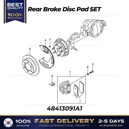 Genuine Rear Brake Disc Pad SET 48413091A1 for Ssangyong Rexton