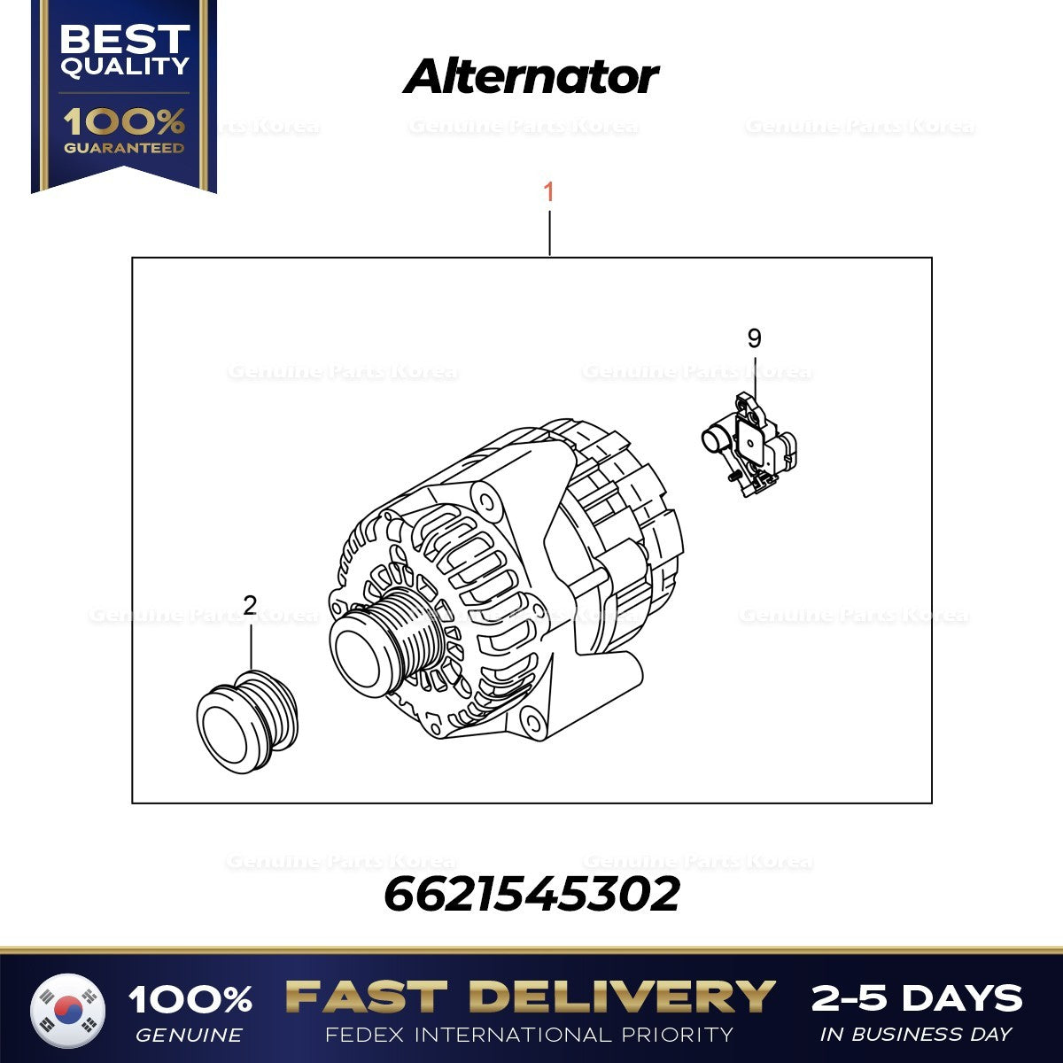 Genuine Alternator 6621545302 for Ssangyong Rexton