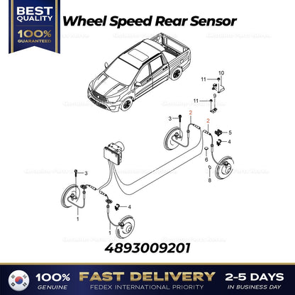 Genuine Wheel Speed Rear Sensor 4893009201 for Ssangyong Korando Sports
