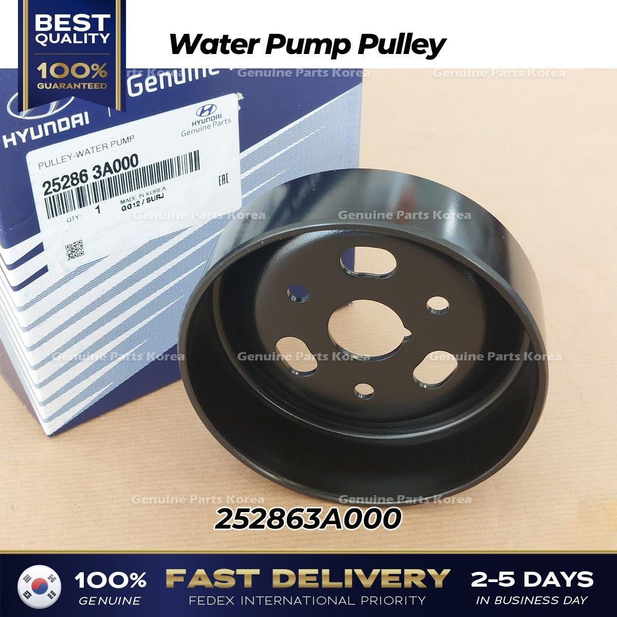 Genuine Water Pump Pulley 252863A000 for Hyundai Veracruz Kia Mohave