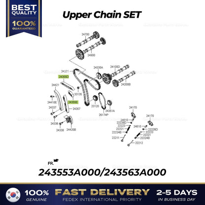 Genuine Upper Chain SET 243553A000 243563A000 for Hyundai Veracruz Kia Mohave