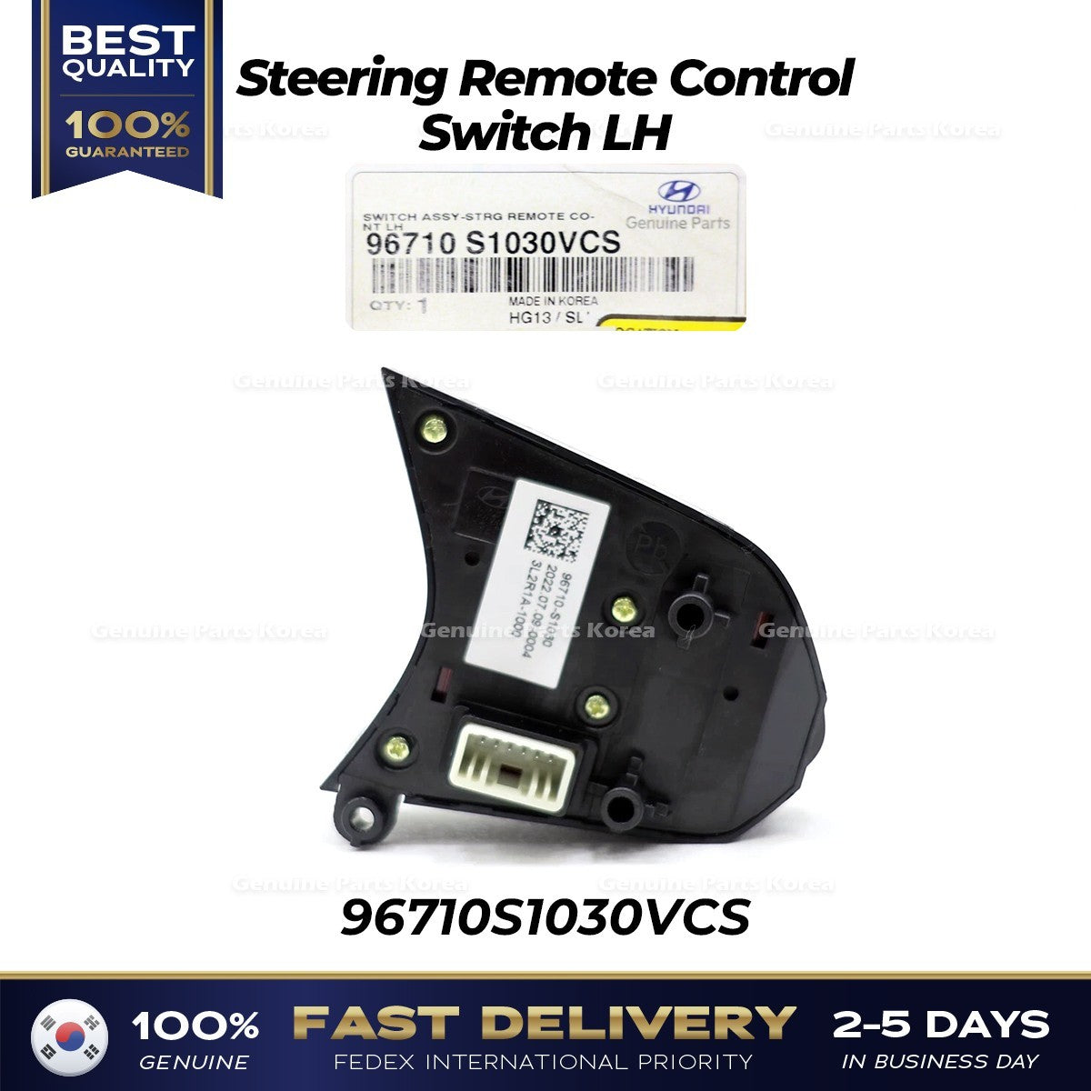 Genuine Steering Remote Control Switch LH 96710S1030VCS for Hyundai Santa Fe