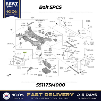 Genuine Bolt 5PCS 551173M000 for Hyundai Genesis Kia