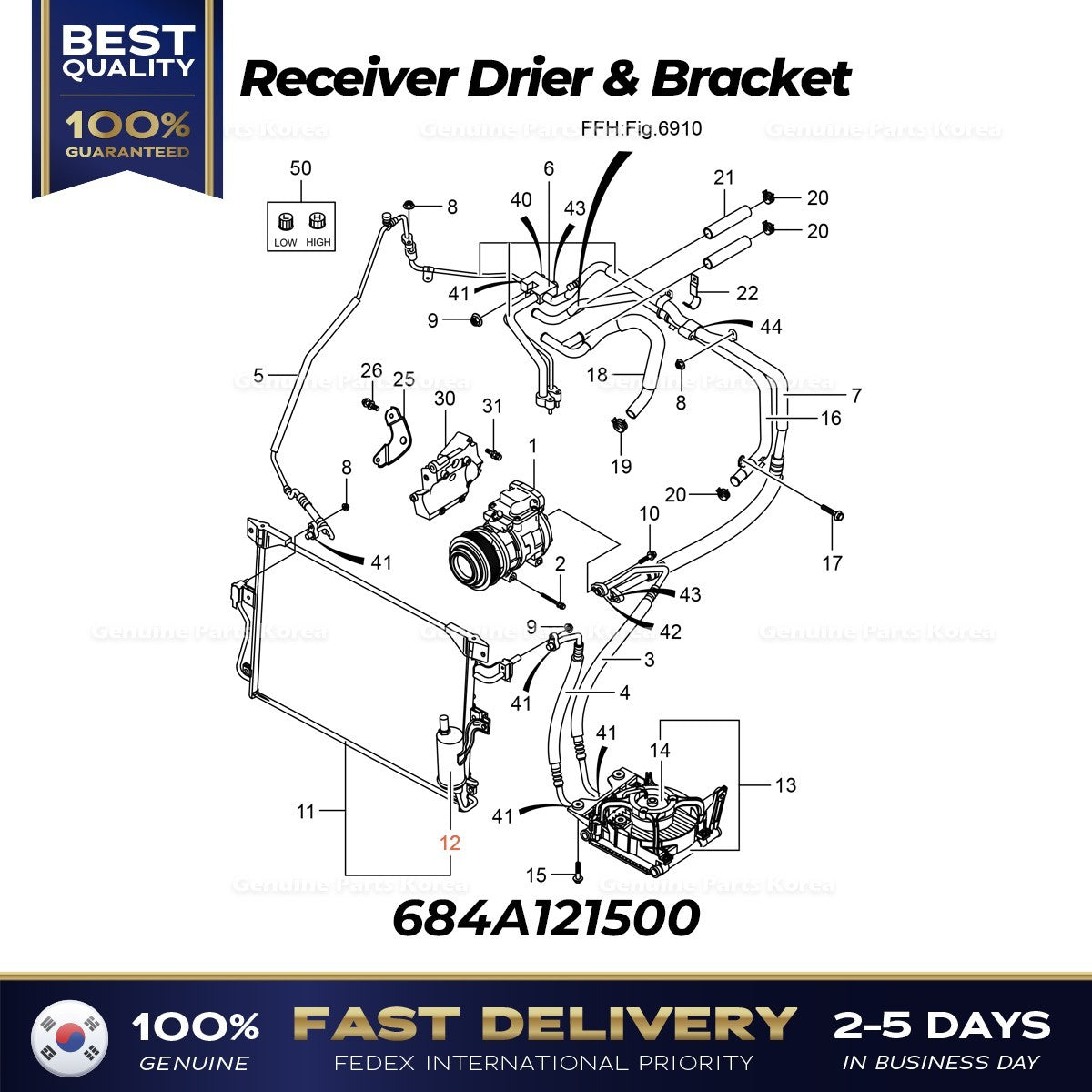 Genuine Receiver Drier & Bracket 684A121500 for Ssangyong Rodius