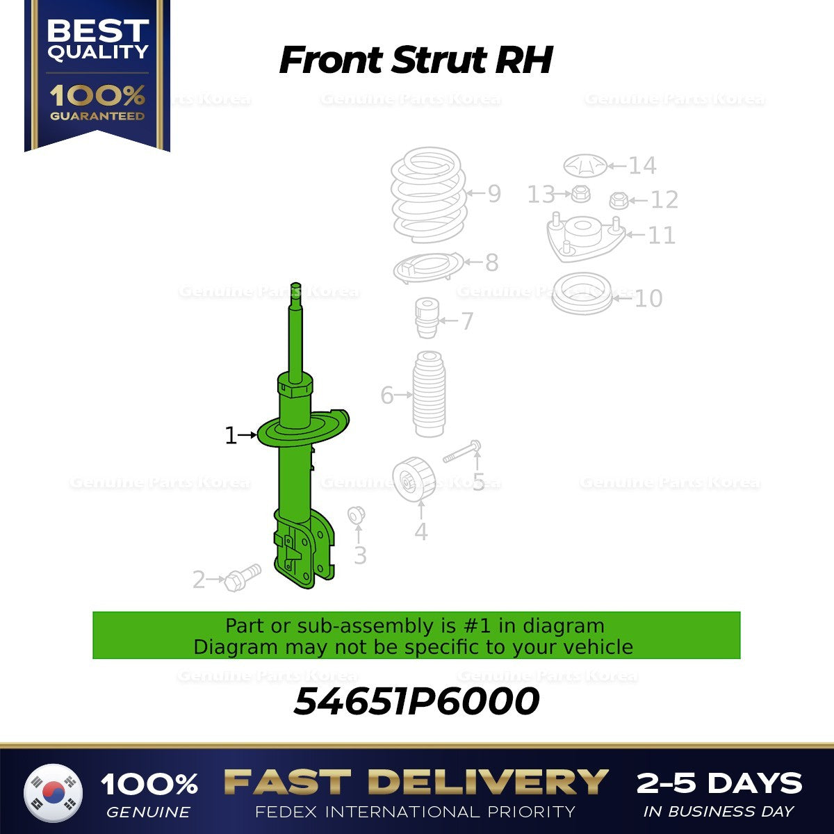 Genuine Front Strut RH 54651P6000 for Hyundai Santa Fe