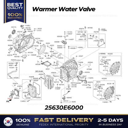 Genuine Warmer Water Valve 25630E6000 for Hyundai Sonata Hybrid