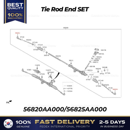 Genuine Tie Rod End SET 56820AA000 56825AA000 for Hyundai Elantra