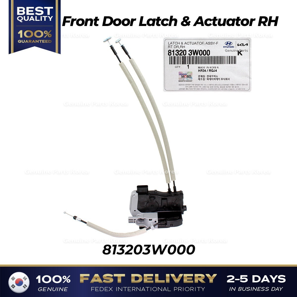 Genuine Front Door Latch & Actuator RH 813203W000 for Kia Sportage