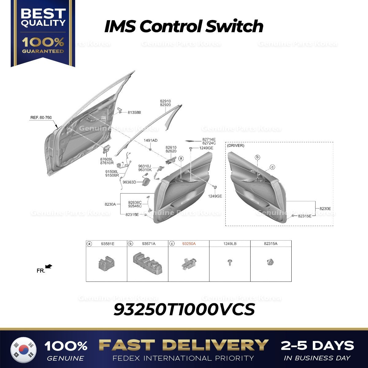 Genuine IMS Control Switch 93250T1000VCS for Hyundai Genesis G80