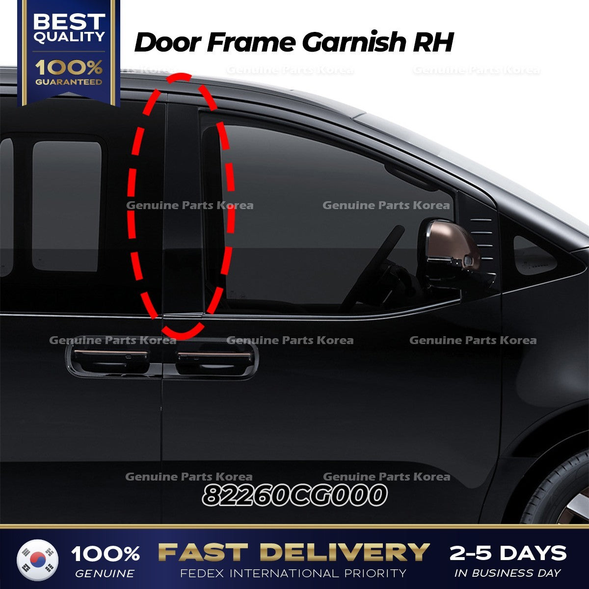Genuine Door Frame Garnish RH 82260CG000 for Hyundai Staria