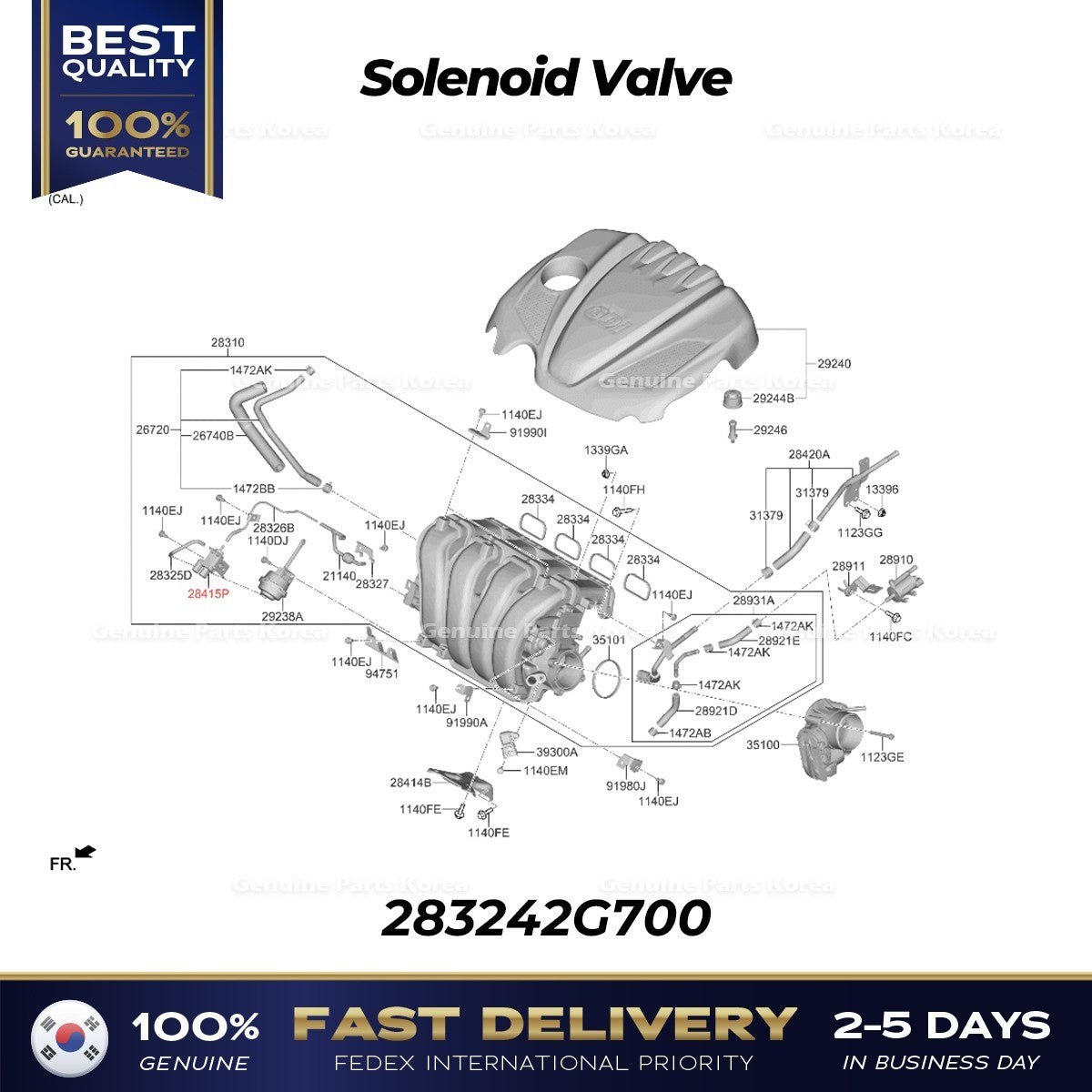 Genuine Solenoid Valve 283242G700 for Hyundai Sonata Kia Optima