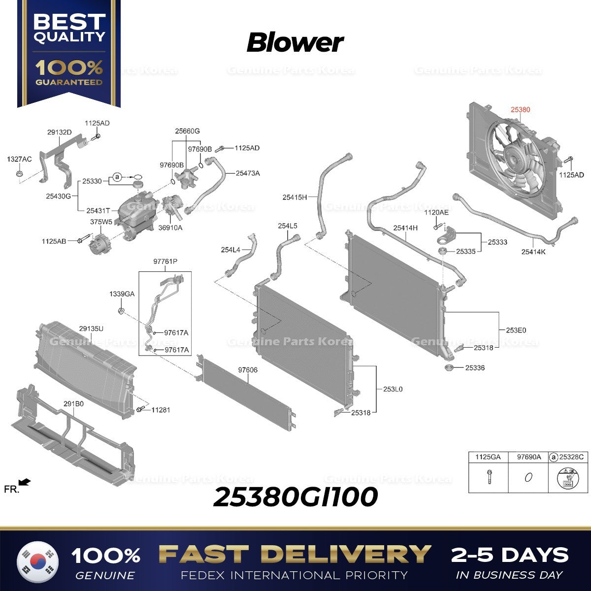 Genuine Blower 25380GI100 for Hyundai Ioniq 5 Kia EV6