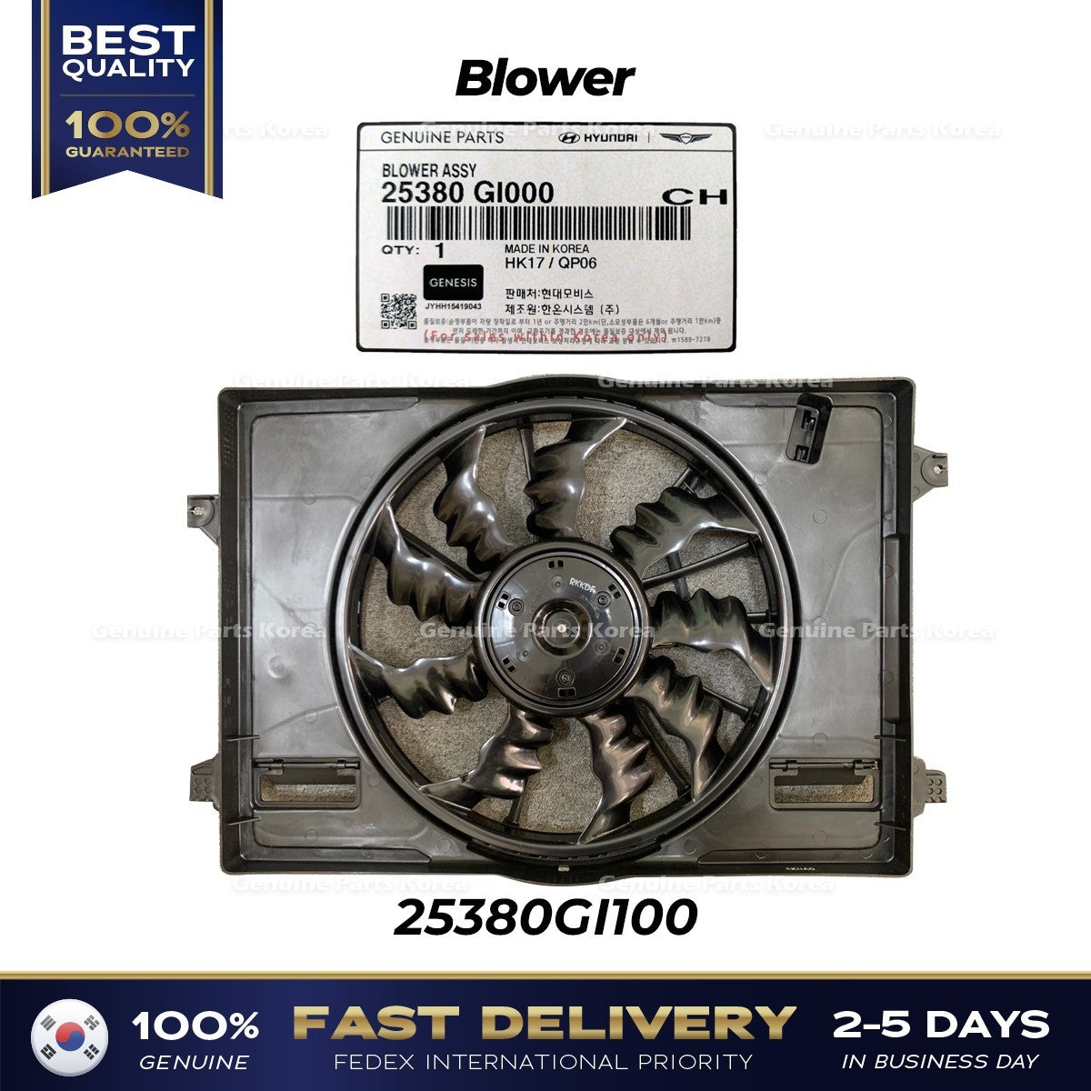 Genuine Blower 25380GI100 for Hyundai Ioniq 5 Kia EV6