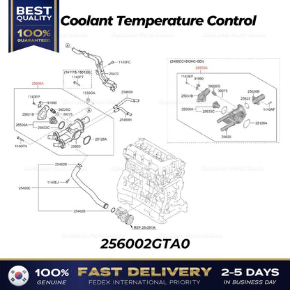 Genuine Coolant Temperature Control 256002GTA0 for Hyundai Santa Fe Kia Optima