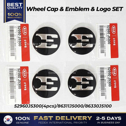 Genuine Wheel Cap & Emblem & Logo SET for Kia Stinger