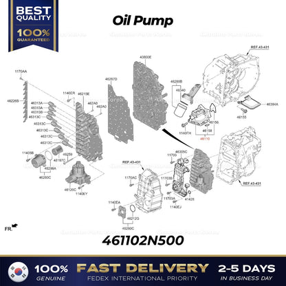 Genuine Oil Pump 461102N500 for Hyundai Elantra N Kona N Kia K5