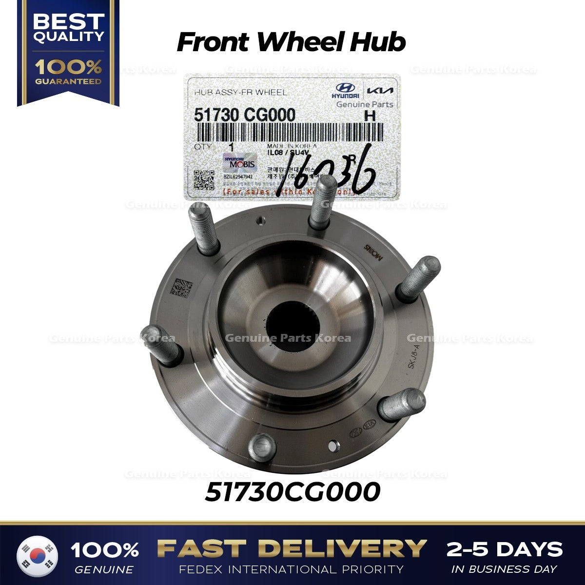 Genuine Front Wheel Hub 51730CG000 for Hyundai Staria