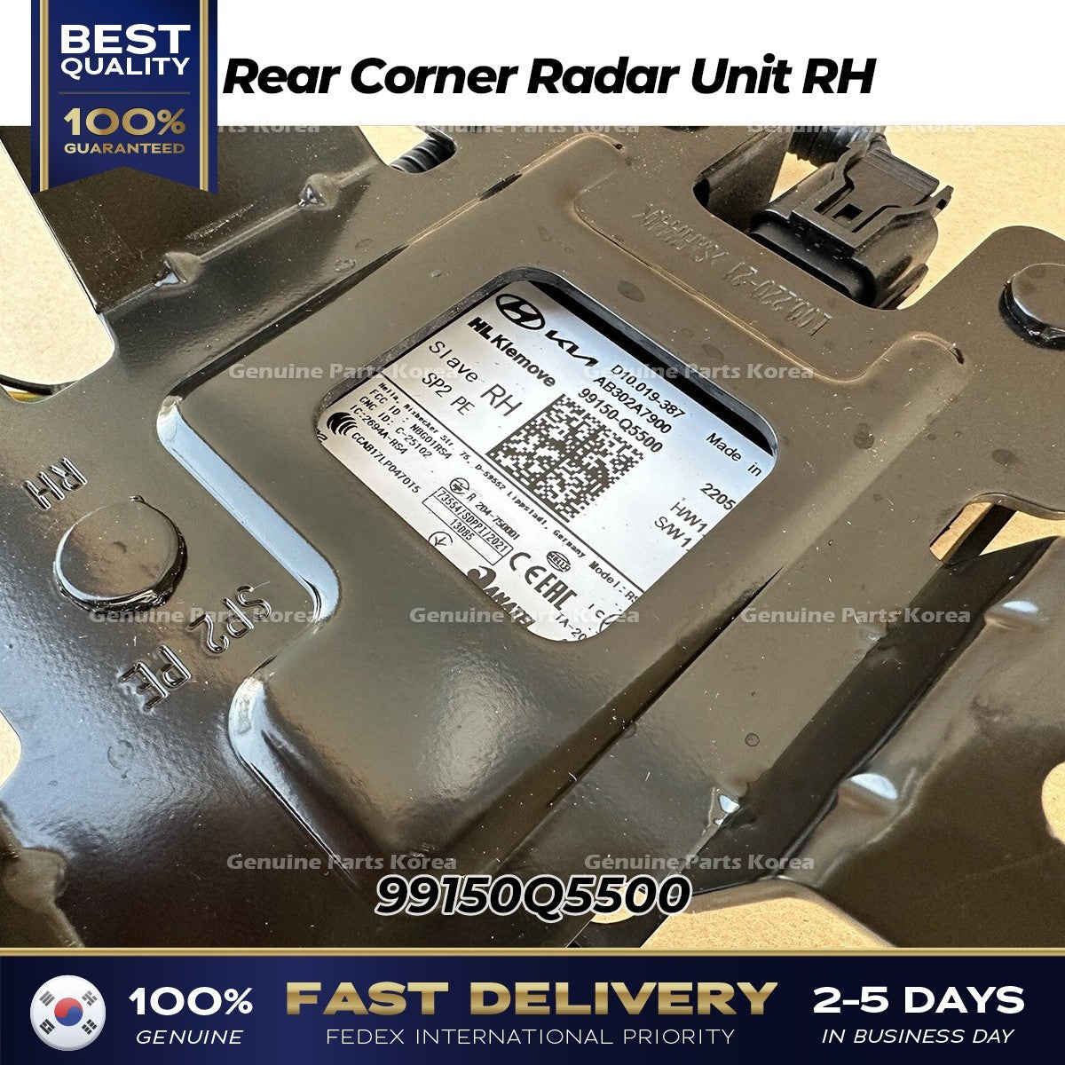 Genuine Rear Corner Radar Unit RH 99150Q5500 for Kia Seltos