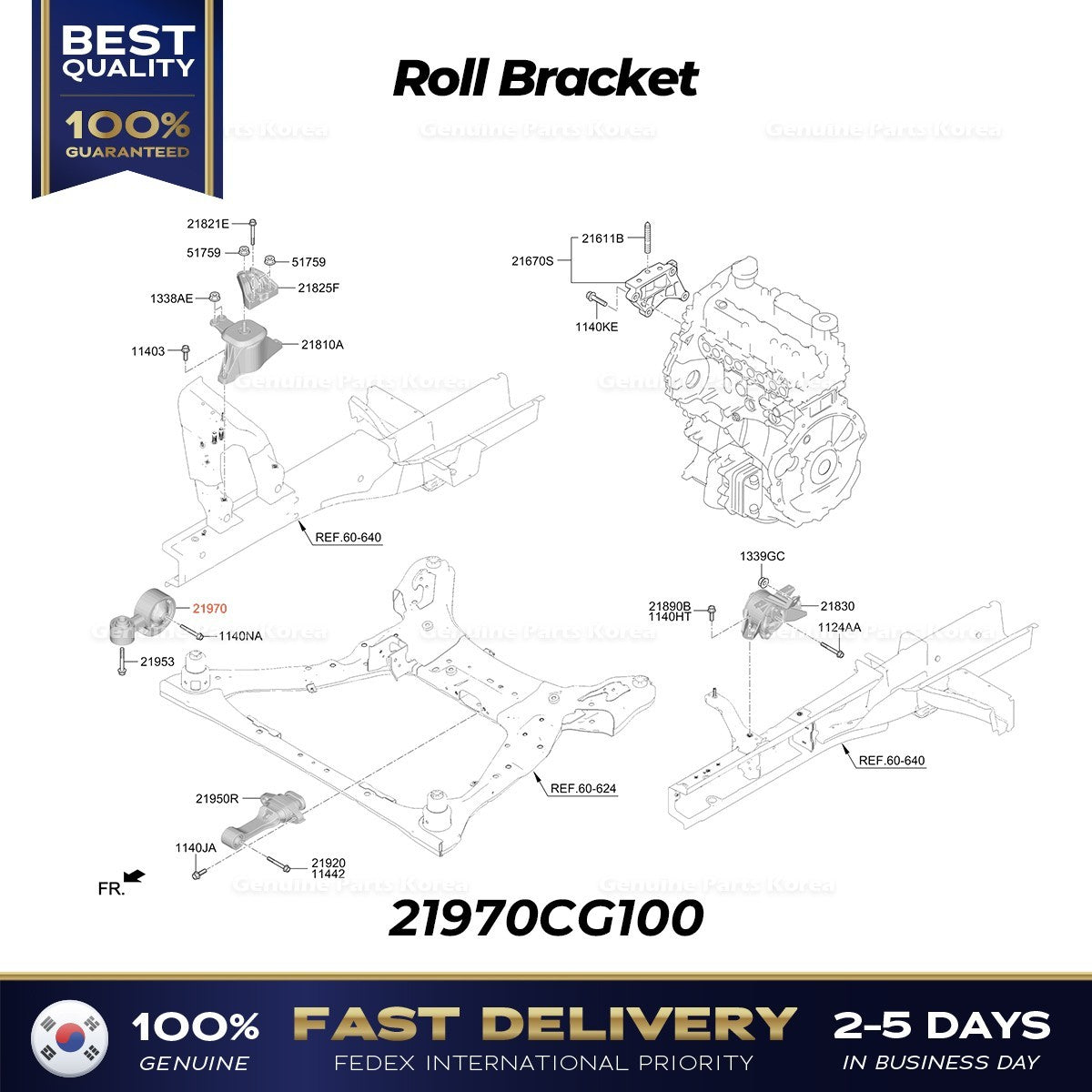 Genuine Roll Bracket 21970CG100 for Hyundai Staria