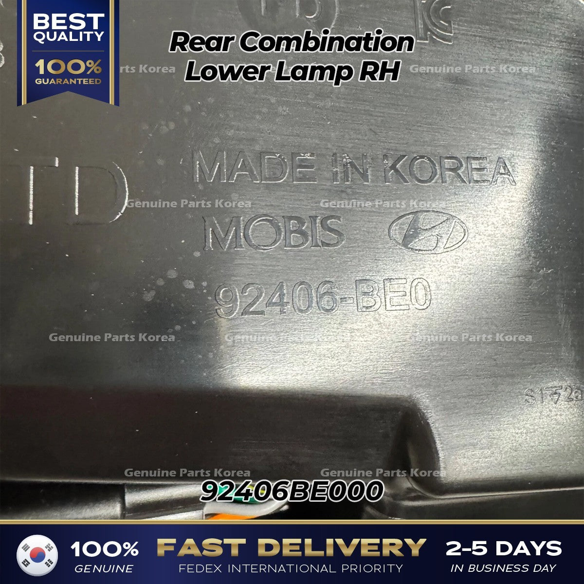 Genuine Rear Combination Lower Lamp RH 92406BE000 for Hyundai Kona