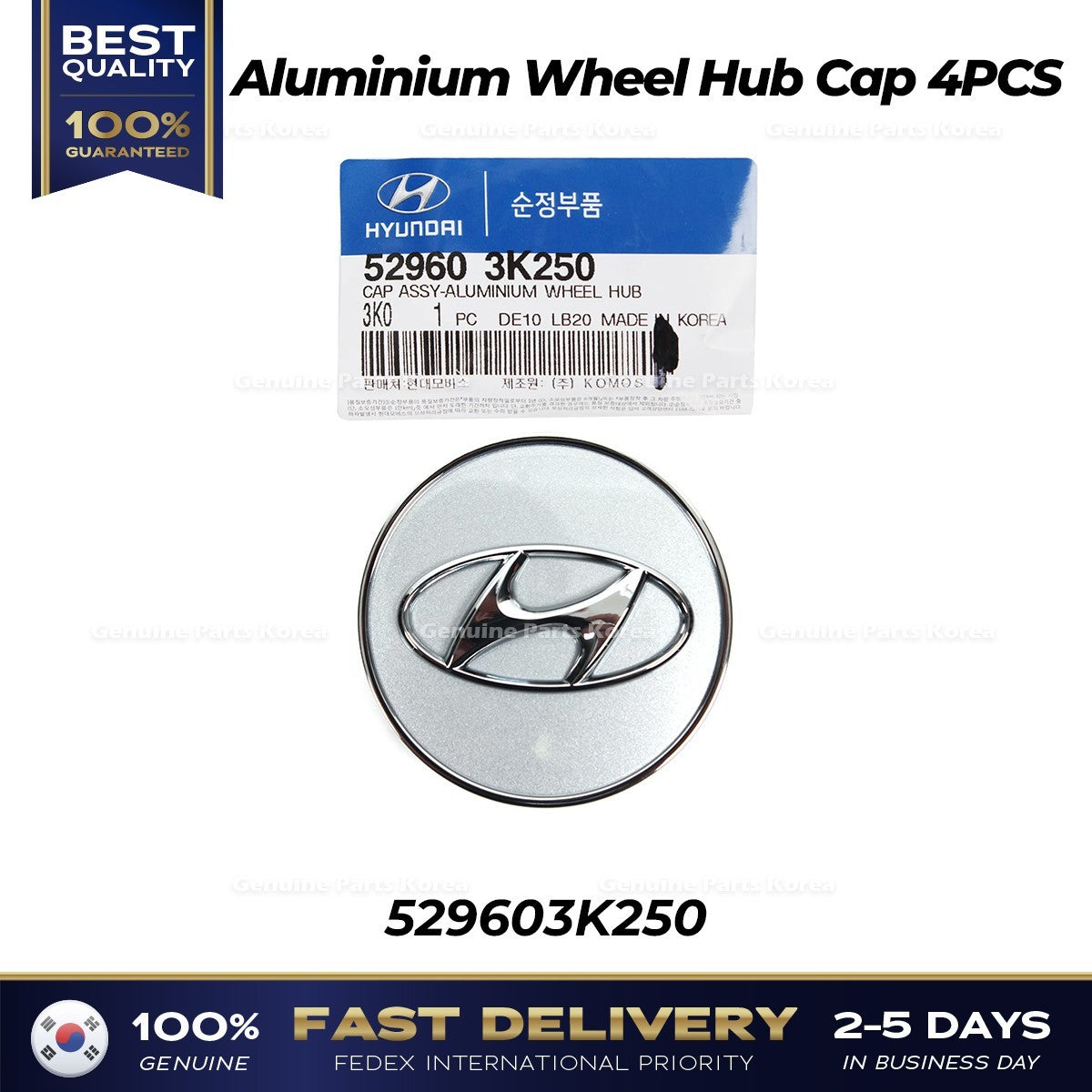 Genuine Aluminium Wheel Hub Cap 4PCS 529603K250 for Hyundai Azera Sonata