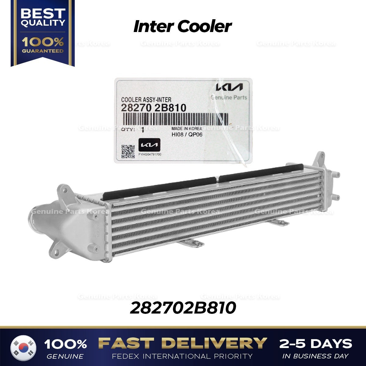 Genuine Inter Cooler 282702B810 for Hyundai Veloster Kia Forte