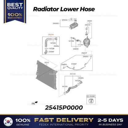 Genuine Radiator Lower Hose 25415P0000 for Hyundai Tucson Kia Sportage