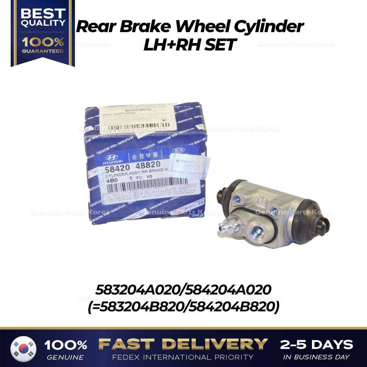 Genuine Rear Brake Wheel Cylinder LH RH SET for Hyundai H100