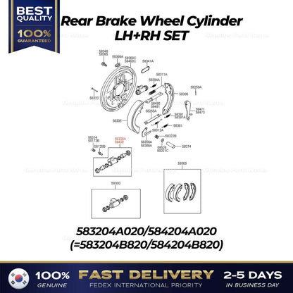 Genuine Rear Brake Wheel Cylinder LH RH SET for Hyundai H100