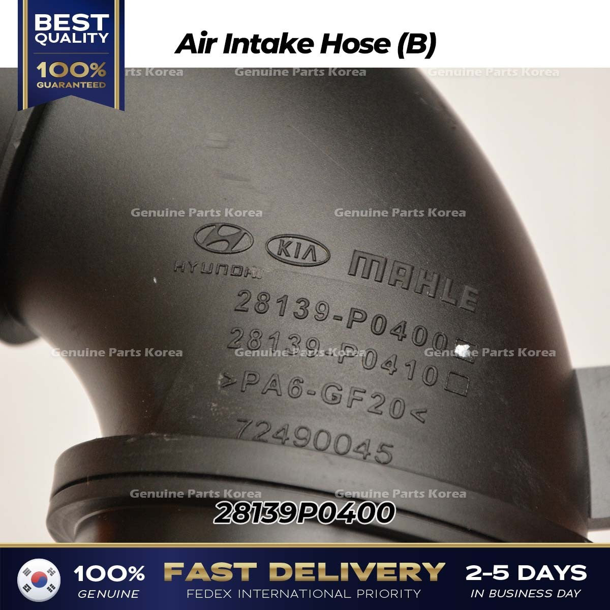 Genuine Air Intake Hose (B) 28139P0400 for Kia Sportage