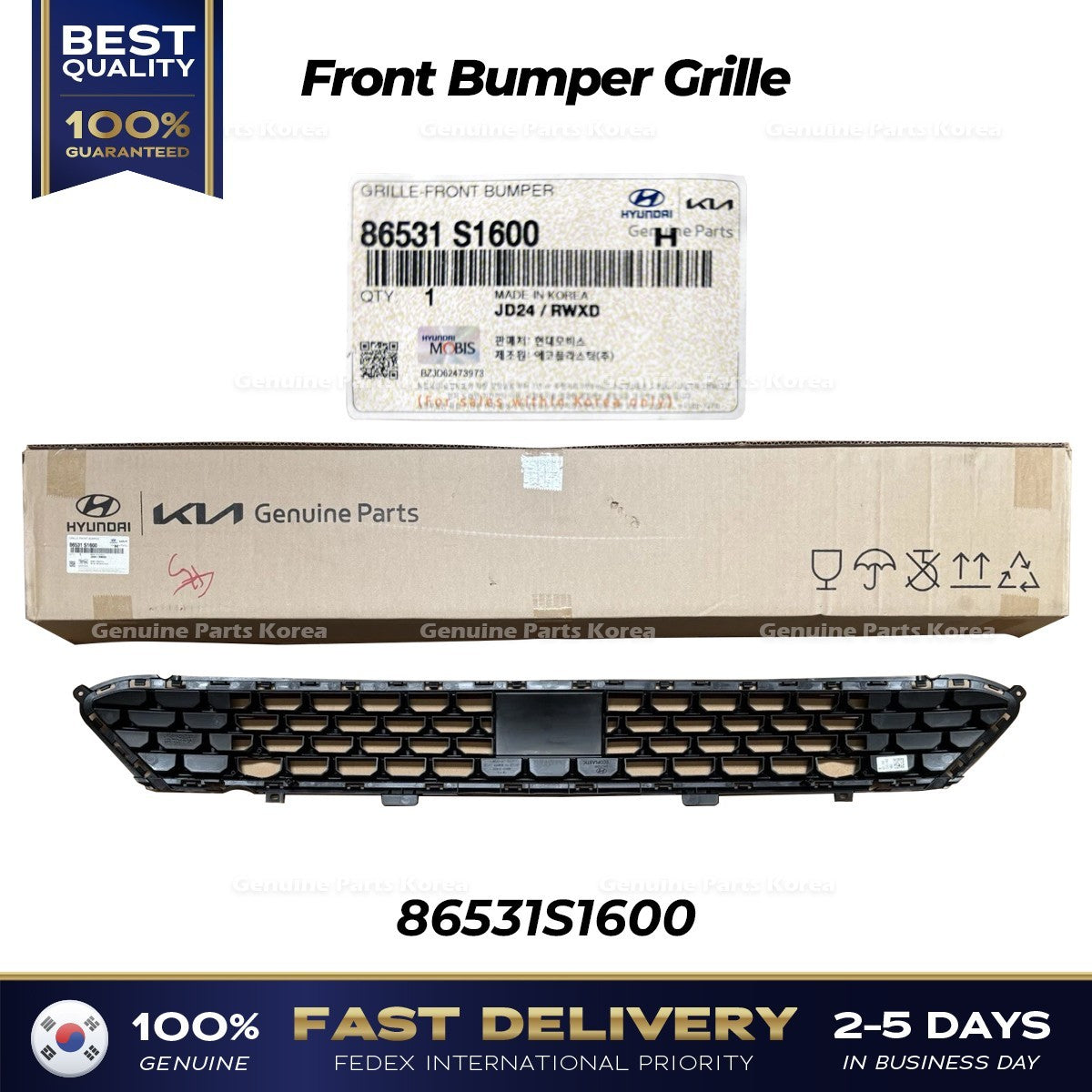 Genuine Front Bumper Grille 86531S1600 for Hyundai Santa Fe Hybrid