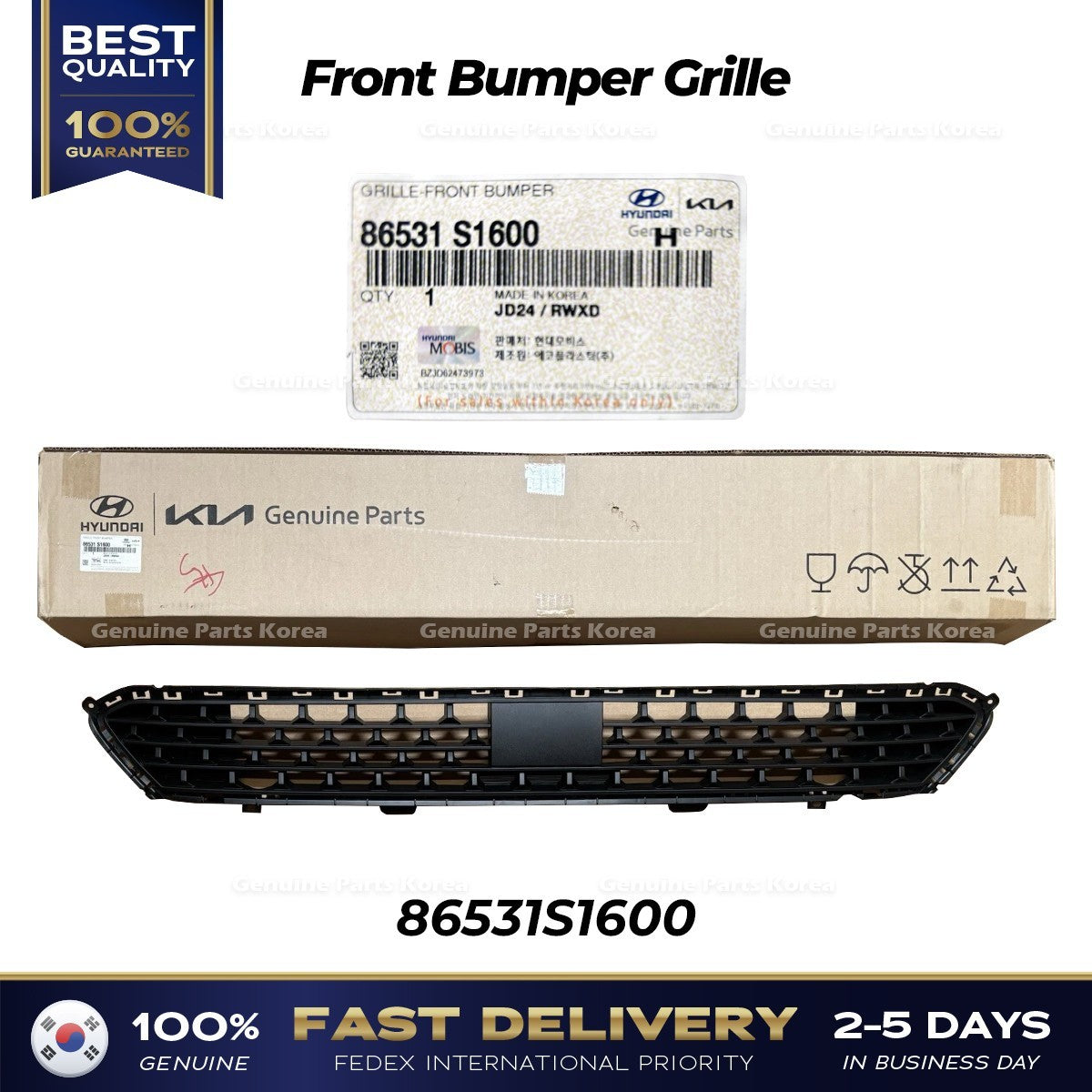 Genuine Front Bumper Grille 86531S1600 for Hyundai Santa Fe Hybrid