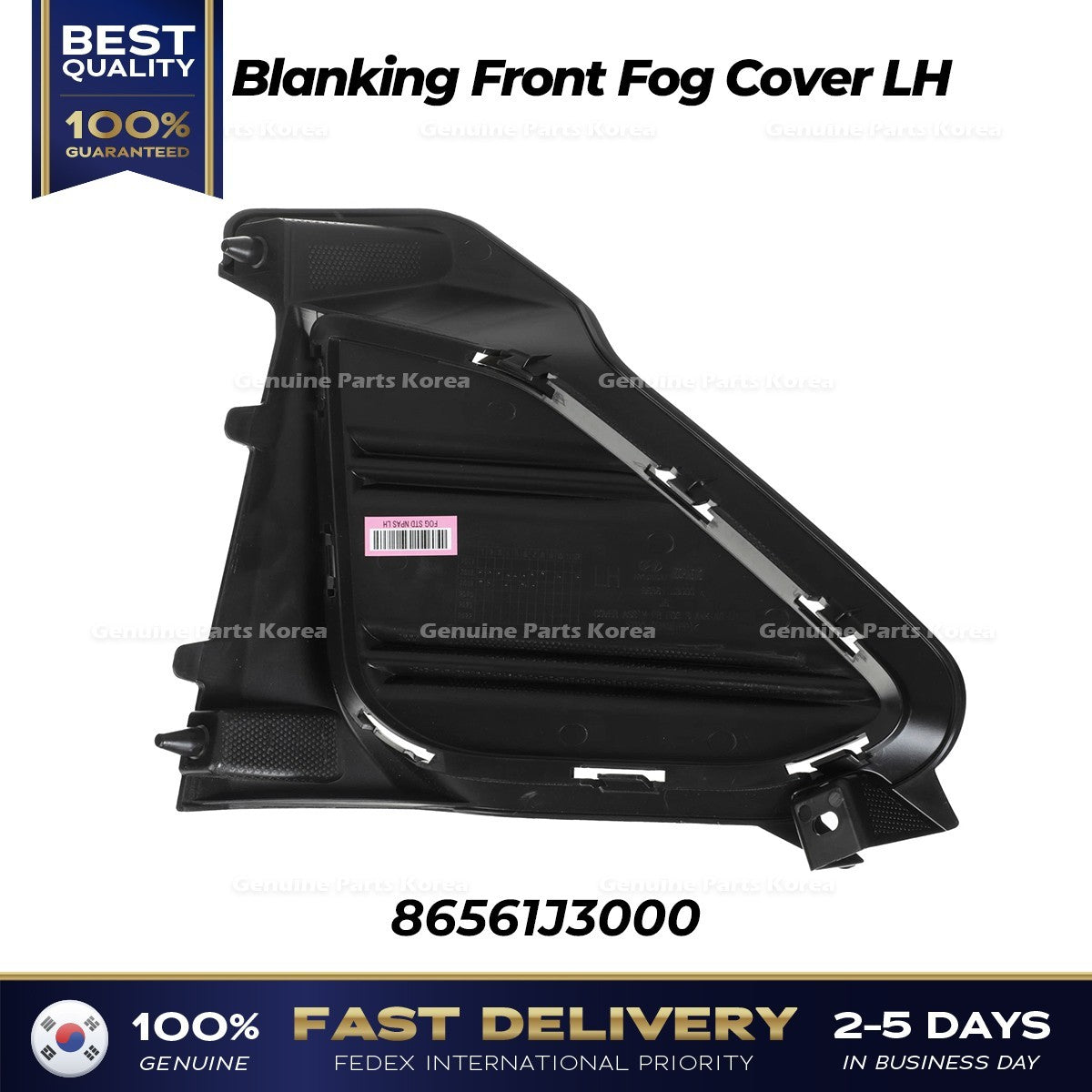 Genuine Blanking Front Fog Cover LH 86561J3000 for Hyundai Veloster
